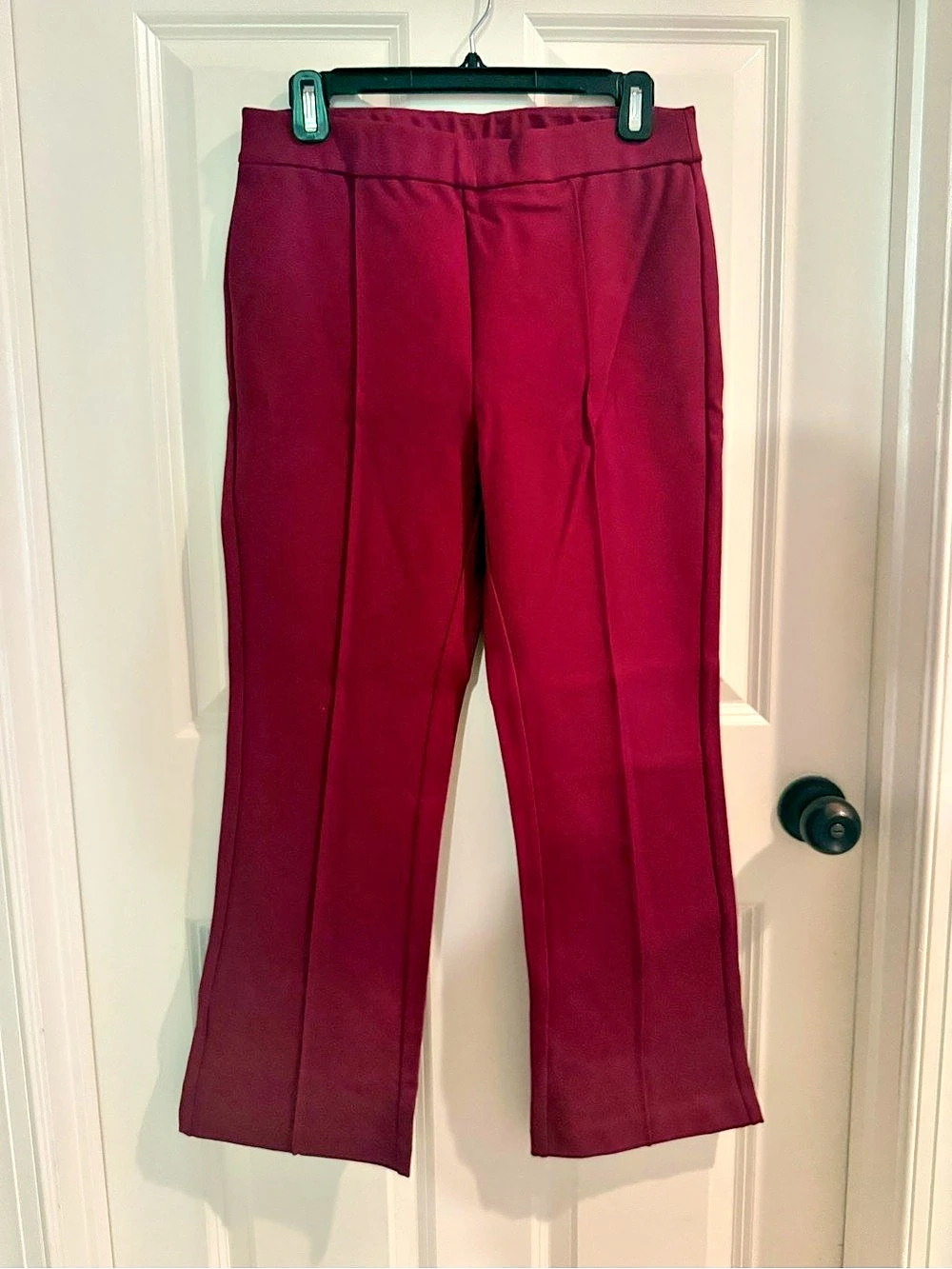 J.Crew Ponte Cropped Pull-On Pant, Vintage Burgundy, Size 8
